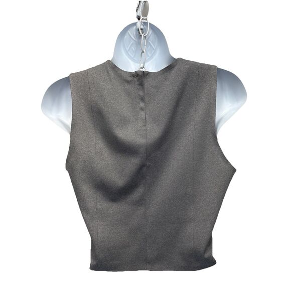 Theory + Zeen Size Small  Slim V neck Top  Heather Gray  zip back - Picture 3 of 15